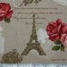 France Paris and vintage rose - 3 colors - half yard - cotton linen , Check out with code "5YEAR" to save 20% off