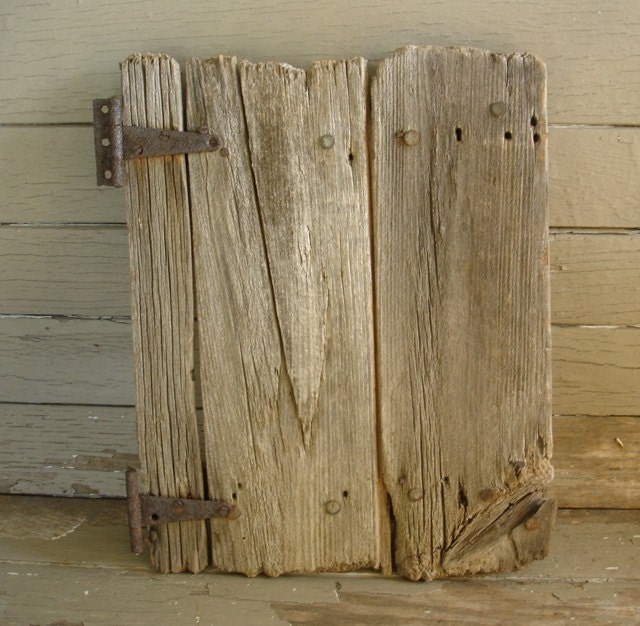 old grey primitive barn wood chicken coop door by JunkFromMyTrunk