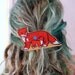 ooak repurposed Vintage fox and baby wood barrette