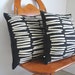 Vintage Felt Pillow......black ... white....wool felt......graphic geometric.......2 available