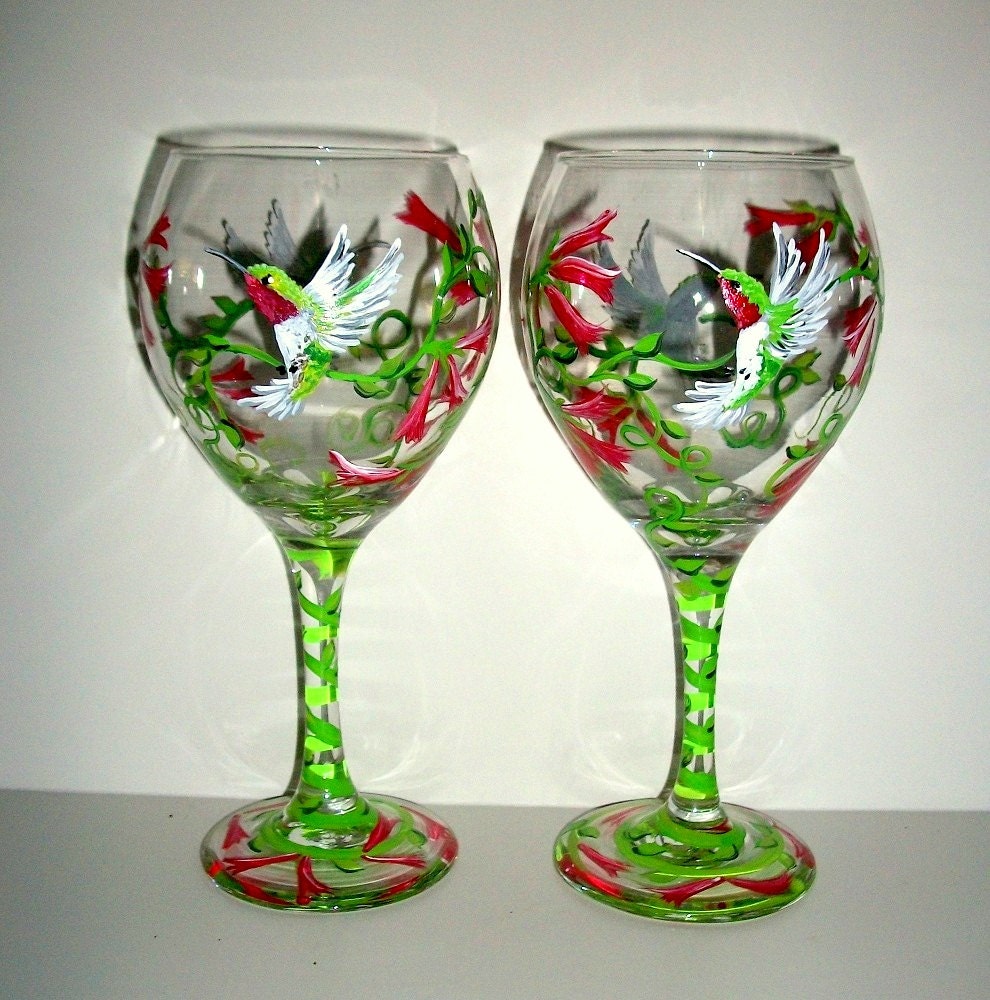 hand painted wine glasses