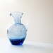 Twilight Blue Pitcher Creamer Ewer Vintage Crackle Art Glass