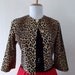 Vintage 1950s 1960s Cropped Leopard Animal Print Bolero Shrug