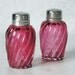 Vintage Cranberry Glass Shakers - Cranberry Glass Salt and Pepper Shaker Set - Glass Salt and Pepper