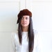 SALE - Vintage Hat, 60s Mod Brown Corduroy Hat Oliver Twist Cap Newsboy Hat