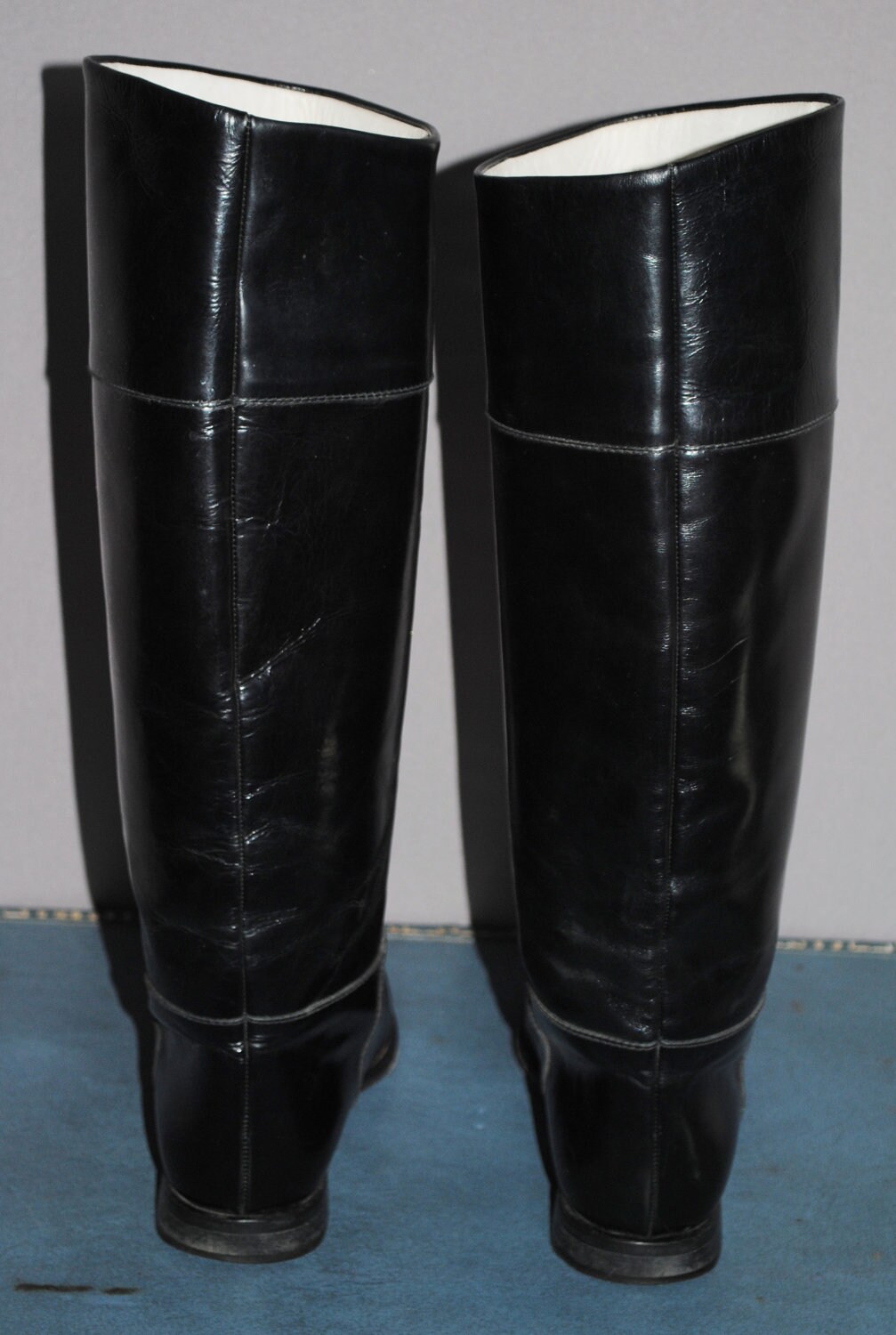 Fine Black ITALIAN LEATHER Boots. Women's Size 7 Euro