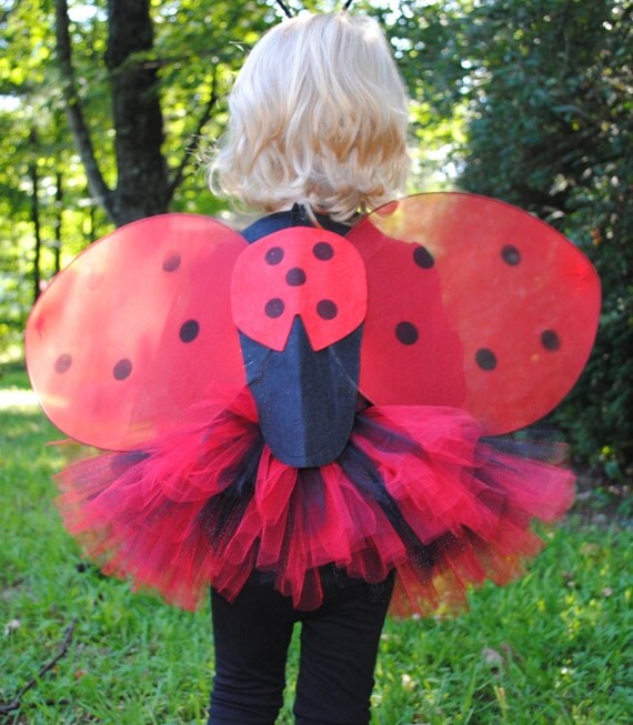 Ladybug Tutu Costume Tutu Wings and Antenna Custom Made