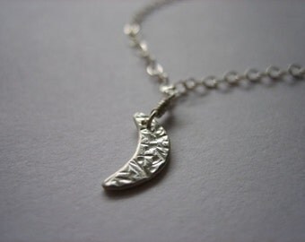 Tiny Crescent Moon Sterling Silver Necklace Lunar Handmade Jewelry
