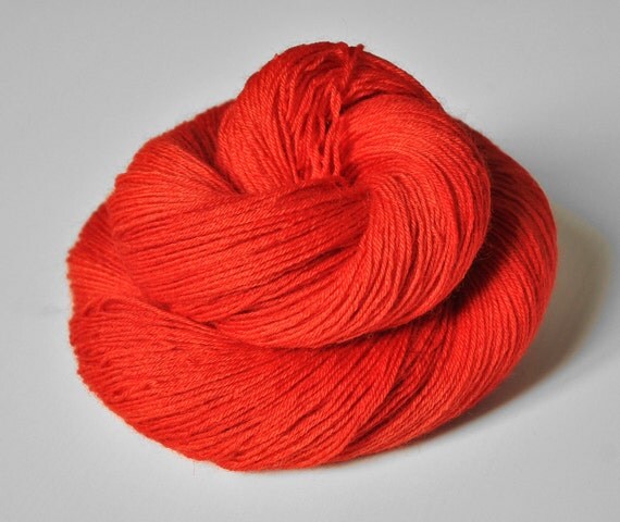 Toxic Tomato OOAK - BFL Sock Yarn Superwash