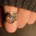 Fire Opal Antique Silver Filigree Ring- Adjustable (476)