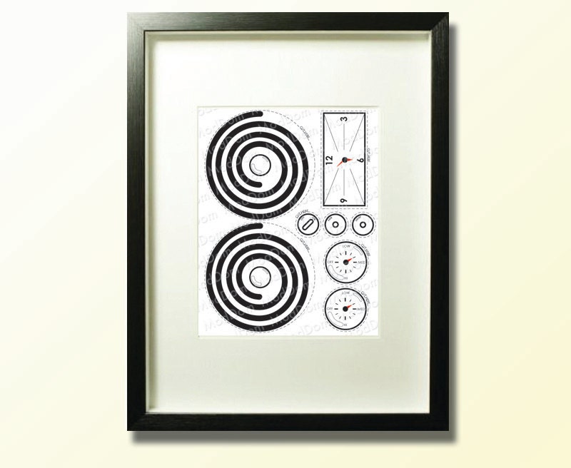 Modern Play Kitchen Stove Top Printable Cutout by ModDom on Etsy