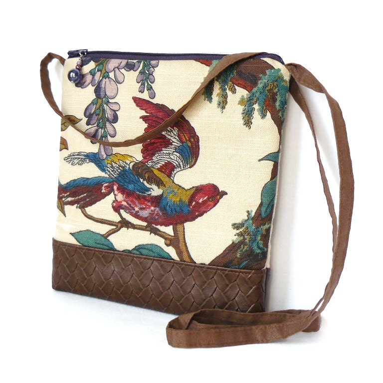 Cross Body Bag Fabric Hip Bag Purse Pouch by TerraVerdigris