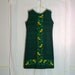Shift Dress Green A LIne Embroidered Jumper Sheath Floral Mexican Dress Sleeveless Ramonas Oaxaca Mexico Retro Vintage 60s 70s FREE USA SHIP