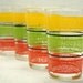Vintage Striped Juice Glasses - Set of 4