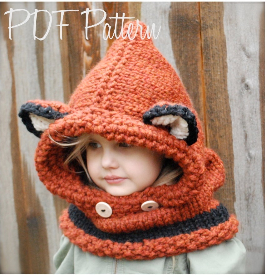 KNITTING PATTERN Failynn Fox Cowl 12/18 months Toddler