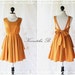 A Party Dress - V Shape Mustard Dress Mustard Bridesmaid Dress Mustard Prom Dress Backless Cocktail Dress Homecoming Dress Night Dress Small