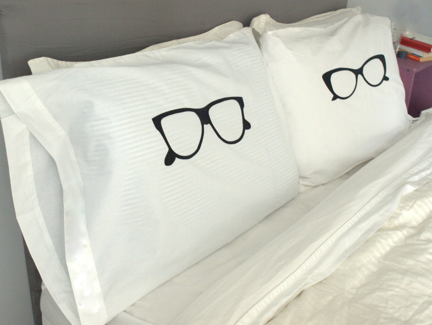 His and Hers Pillows Cool Pillow Cases Glasses Pillow