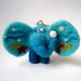 Turquoise sea elephant with a key ring - needlefelted sculpture