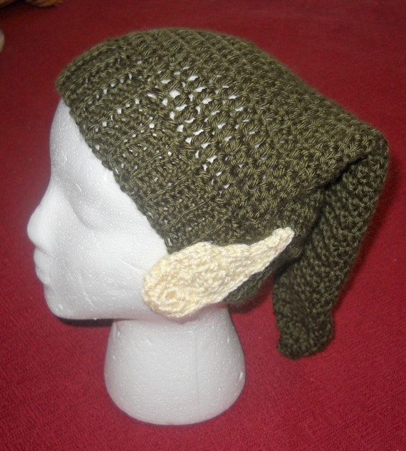 pattern for crochet hat zelda Crocheted Adult Ears with PATTERN Attached Hat ONLY Zelda Link Elf