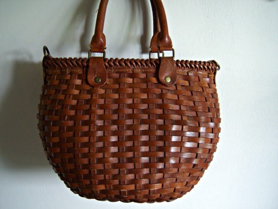 basket weave leather bag