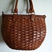 Vintage Leather Handbag Basket Weave