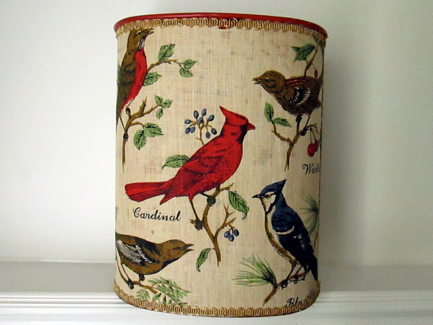 Bird Garbage Can by prancinggoat on Etsy