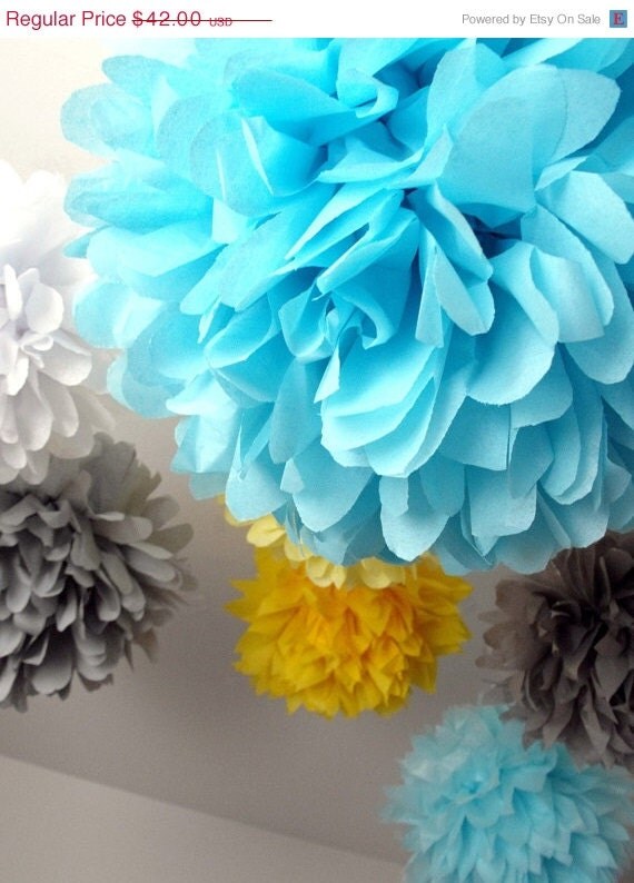 wedding decorations ... 50 tissue poms // diy kit // budget wedding decor // celebrations // party decoration Il_570xn