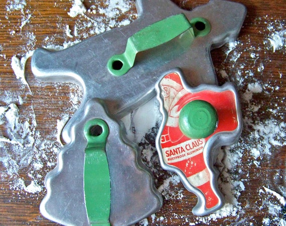 Vintage Aluminum Christmas Cookie Cutters by CynthiasAttic on Etsy