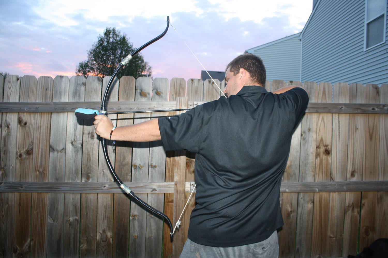 SCA Amtgard LARP Recurve PVC Take Down Bow Black and Camo