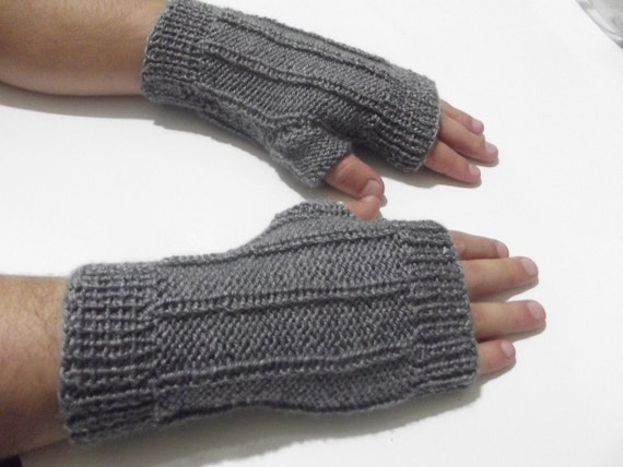 Items similar to For Man Handmade Knitting Fingerless Mittens... Handmade...K...