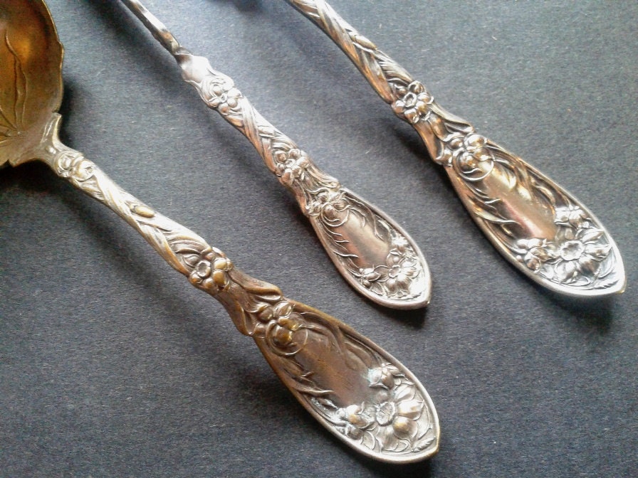 Oxford Silver Plate Co. Silver Plate Ladle Meat Fork & Master