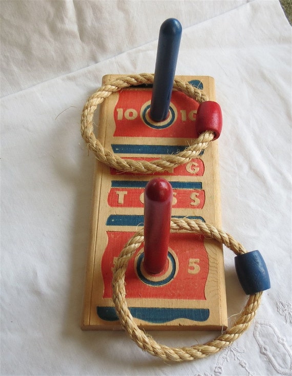 Vintage Ring Toss Game made of Wood