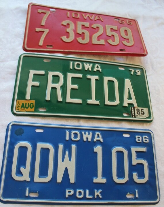 Vintage License Plate Iowa License Plate License Plate by JITTT