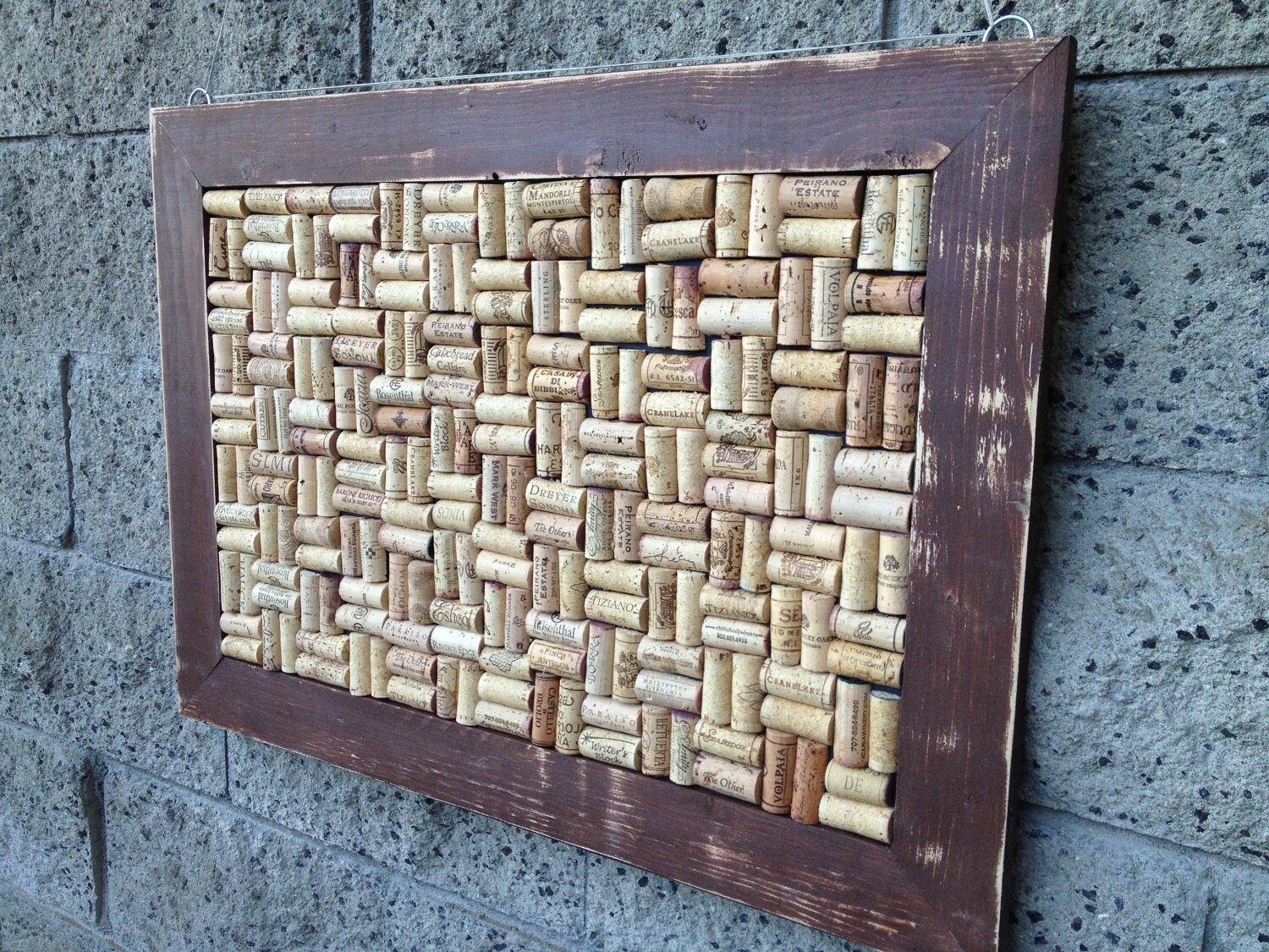 28x20 Rustic Wine Cork Board by recirclematter on Etsy