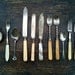 Antique English Dining Utensils Mixed Set Cutlery Silverware Flatware circa 1850-1920's / English Shop