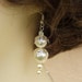 Creamy Ivory glass pearls, silver filigree bead caps Winter Wedding earrings