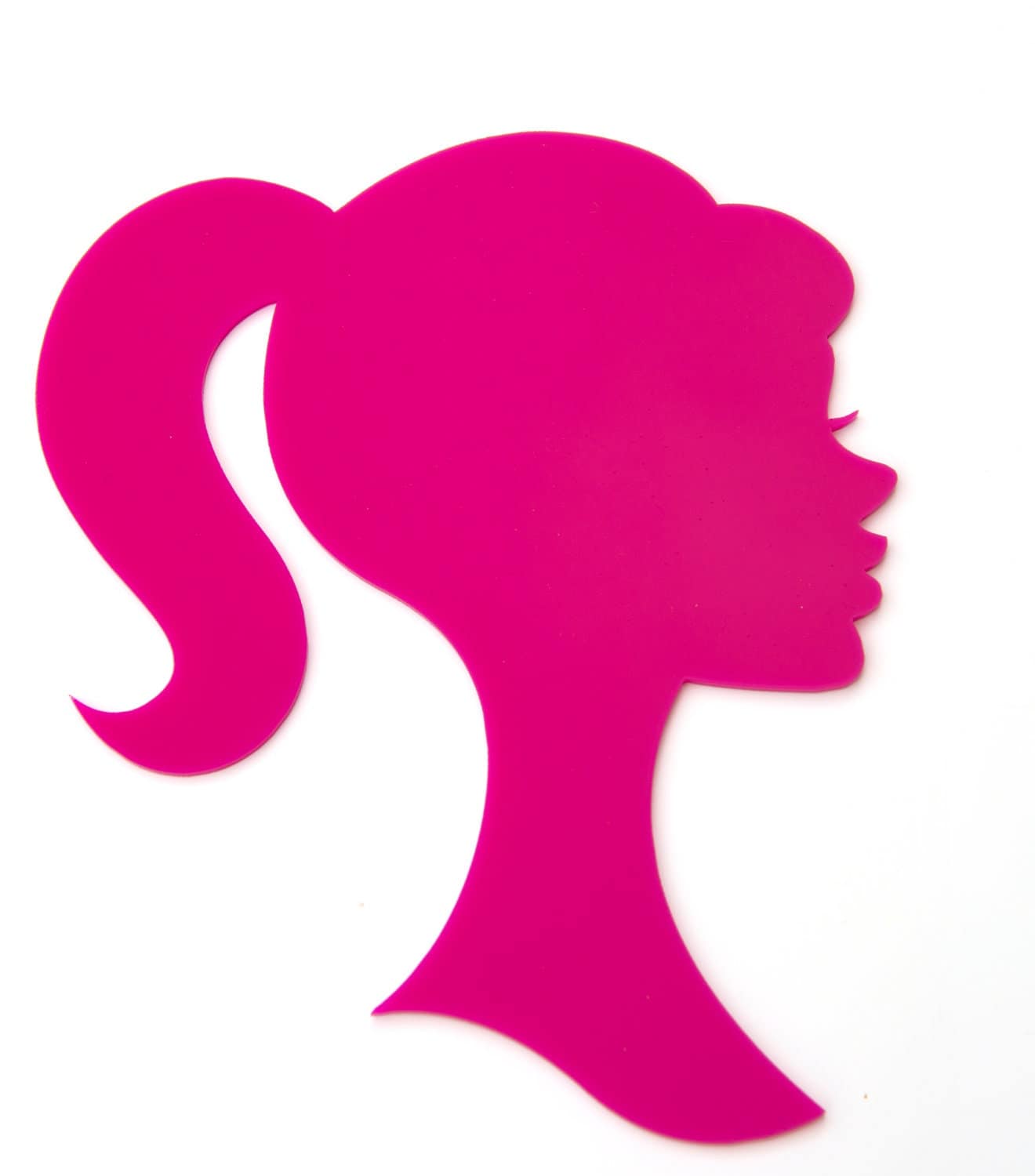 pink barbie head logo