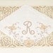 Vintage Handkerchief with Embroidered Letter R and Flowers