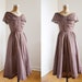 SALE 1940s Dress - 40s Dress - Brown Swiss Dot Day Dress