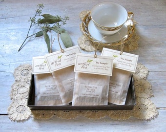Tea Sampler • Handmade Individual Tea Bags (6, 12, 18 or 24) You Choose the Flavors • Tea-rrific Party Favor