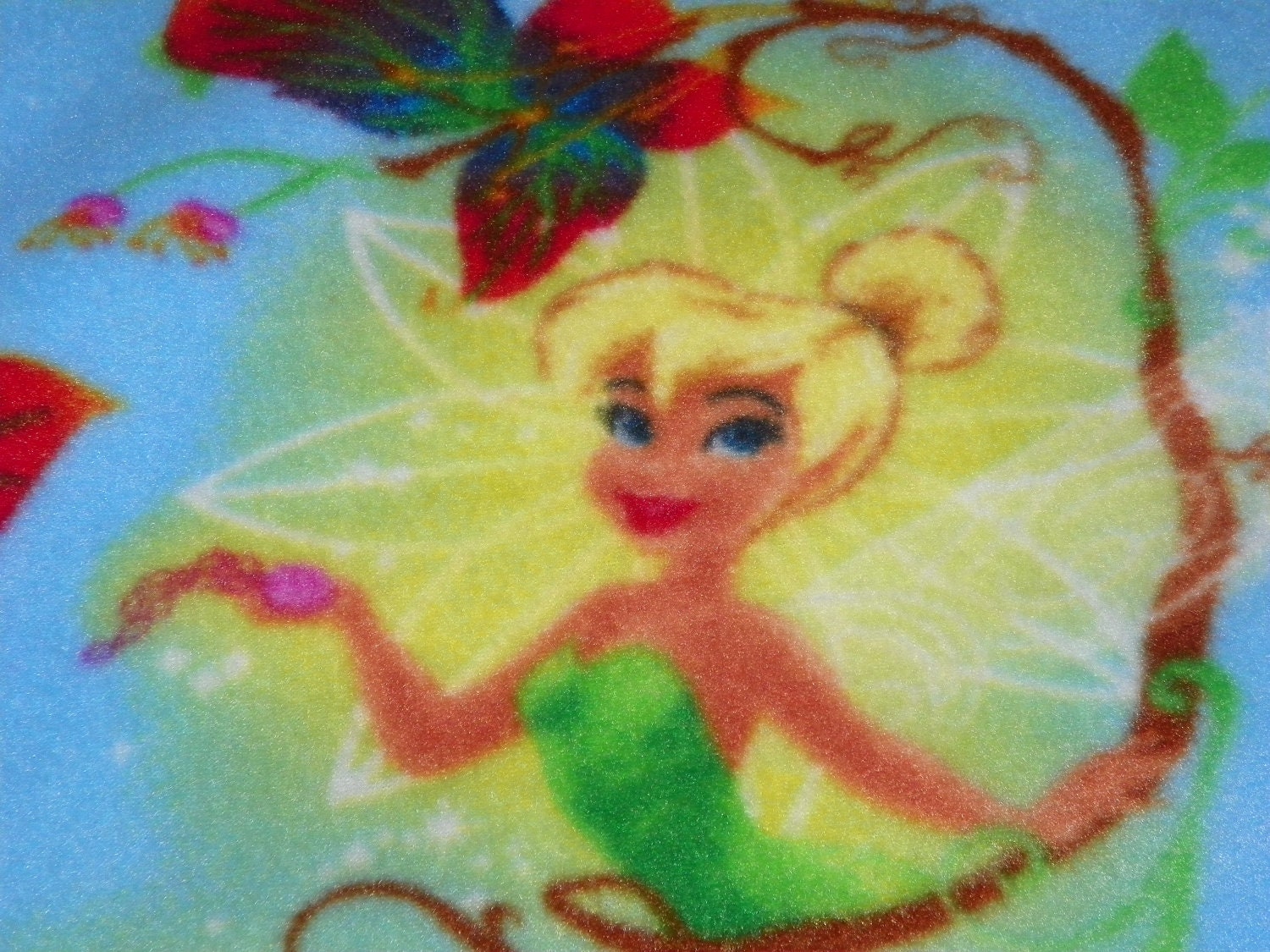 Disney Tinker Bell Fleece Blanket Hand Made