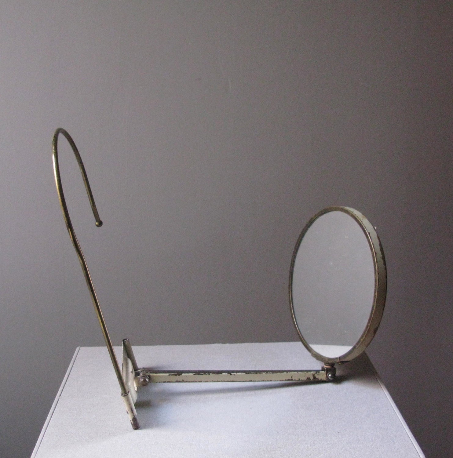 Vintage Hands Free Metal Neck Mirror Vanity Mirror