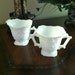Imperial Milk Glass Sugar and Creamer Set Floral