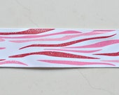Red & pinks sparkly zebra printed on white 1 1/2" grosgrain ribbon- Valentines day Il_170x135