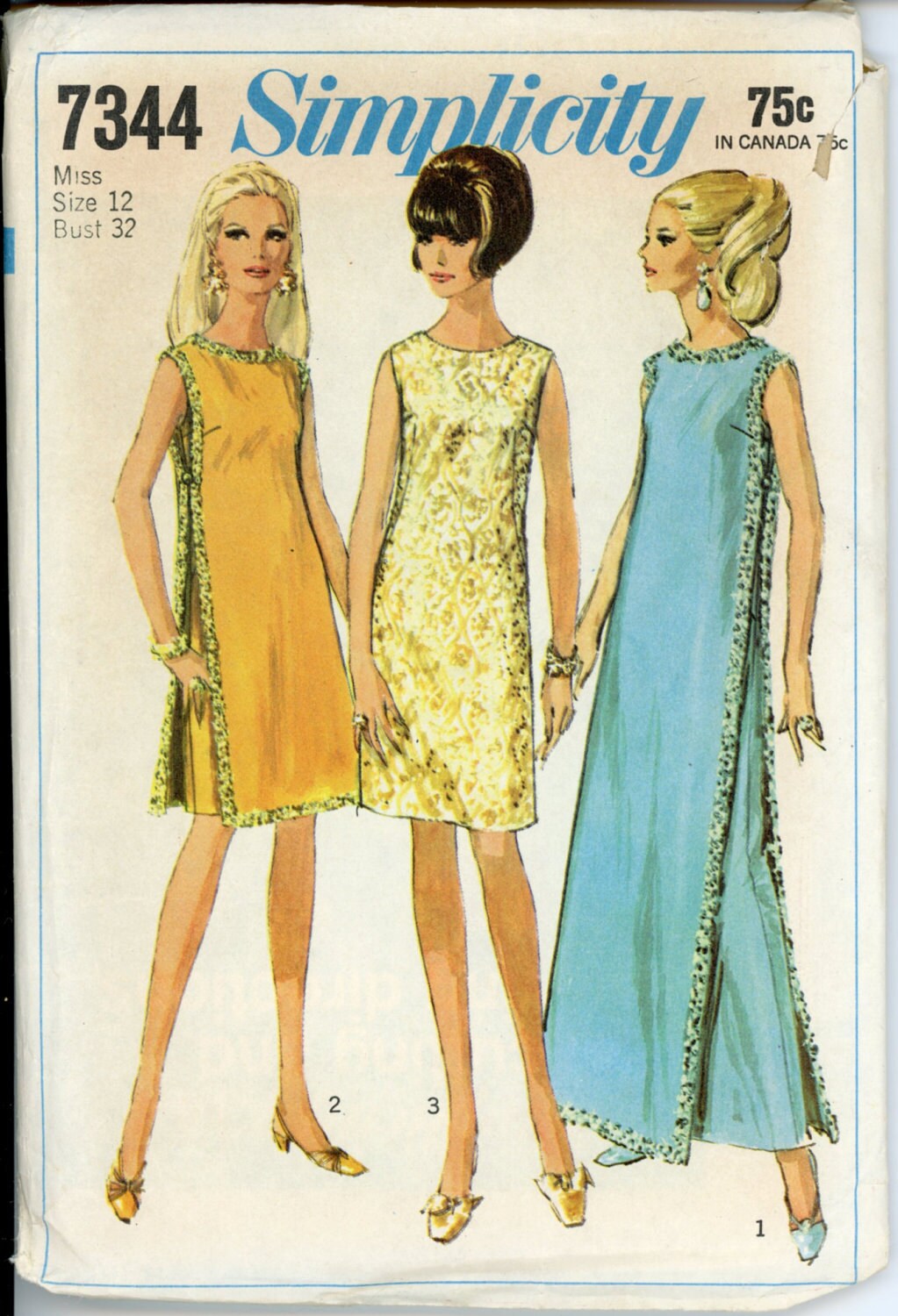 dress zipper pattern without shift Misses Pattern on Simplicity by CynicalGirl 7344 Dress 1960s Etsy