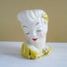Vintage Lady Head Vase Planter - Hollywood Glamour
