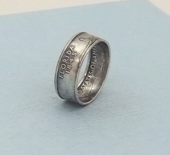 ring Florida State quarter year 2004 size 8, 90% fine silver jewelry ...