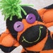 Halloween Argyle Orange and Black Sock Monkey