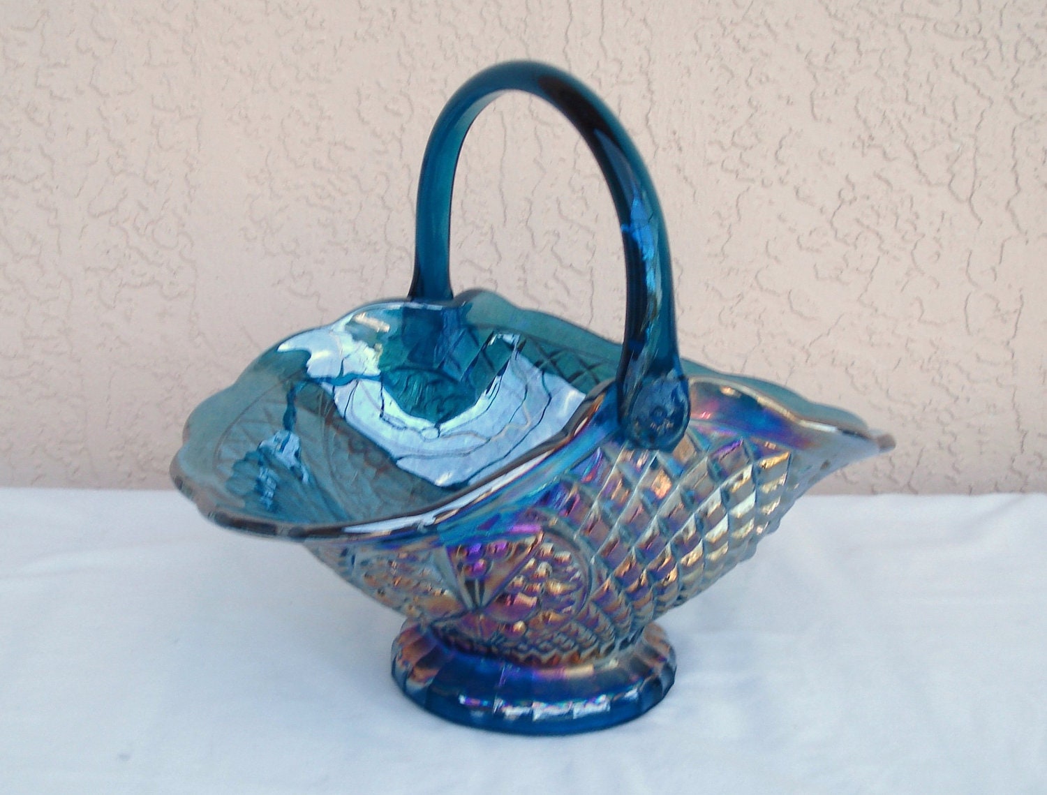 Vintage Blue Carnival Glass 71