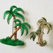 Very Cute Pair Of Vintage Enameled Metal PALM TREE Pins